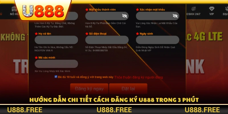 Cách đăng ký u888 nhanh chóng chỉ trong 3 phút