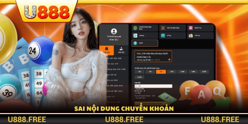 Nhập sai nội dung chuyển khoản 