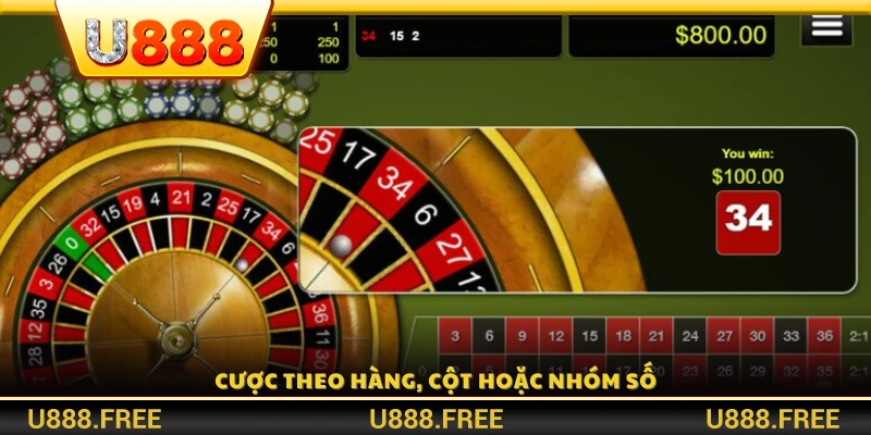 Cược theo hàng ngang, cột dọc hoặc nhóm số 